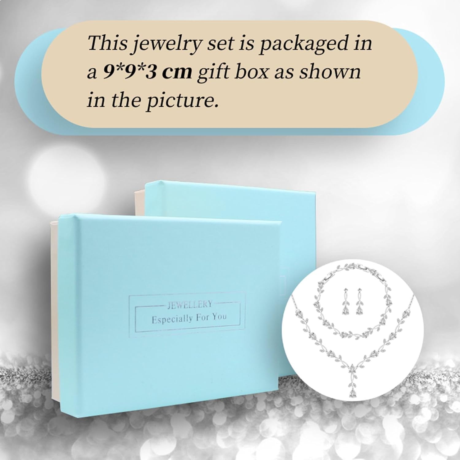 Wedding Jewelry Sets for Bride Bridesmaid Women Cubic Zirconia Necklace Earrings Bracelet Set Gift for Mother Friend