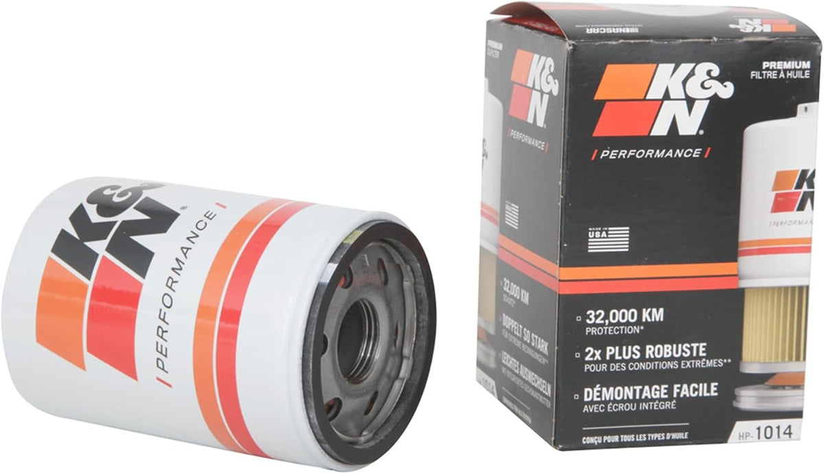 K&N Oil Filter: 20,000 Mile Engine Protection with Wrench Off Nut, HP-1014