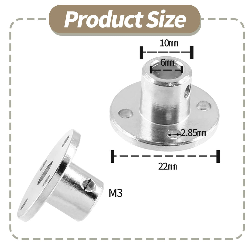 Litoexpe 4 Pieces 6mm Rigid Flange Coupling Connector
