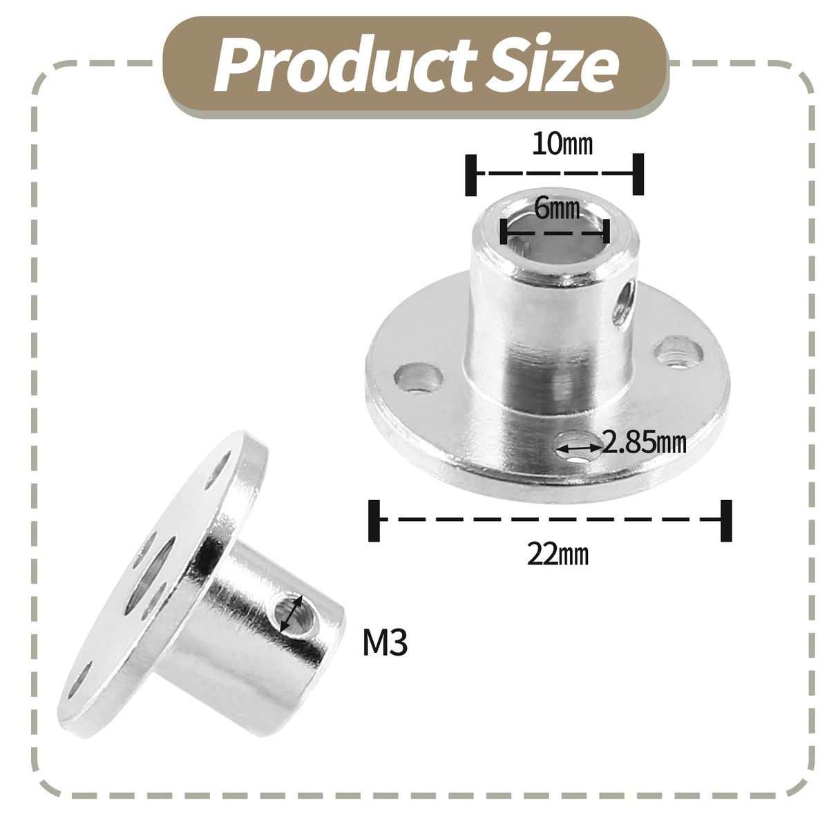 Litoexpe 4 Pieces 6mm Rigid Flange Coupling Connector