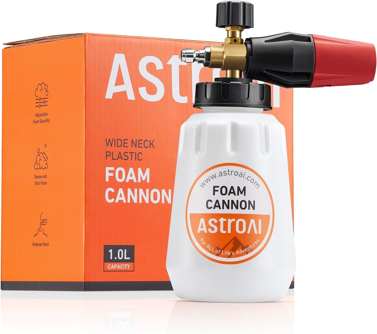 Foam Cannon for Pressure Washer with 1/4" Quick Connect Plug, 1 L | Thick Foam, Car Wash, Heavy Duty Durable Foam