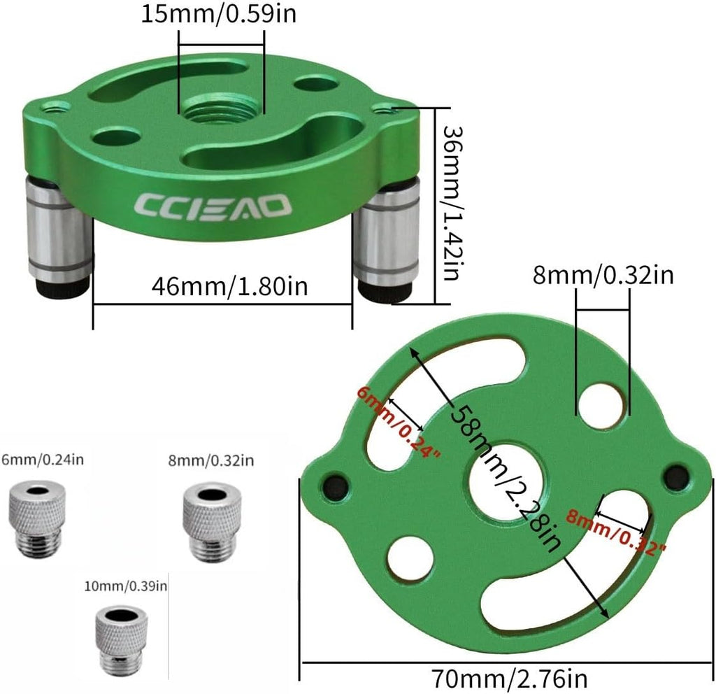 Self Centering Doweling Jig with Drill Bushings, Pocket Hole Jig Kit Dowel Drill Guide Straight Holes Puncher Dowel