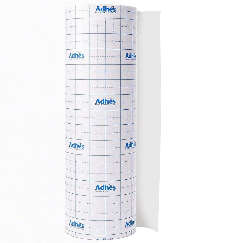 ADHES Clear Transfer Tape for Vinyl with Grid, 12" x 50FT