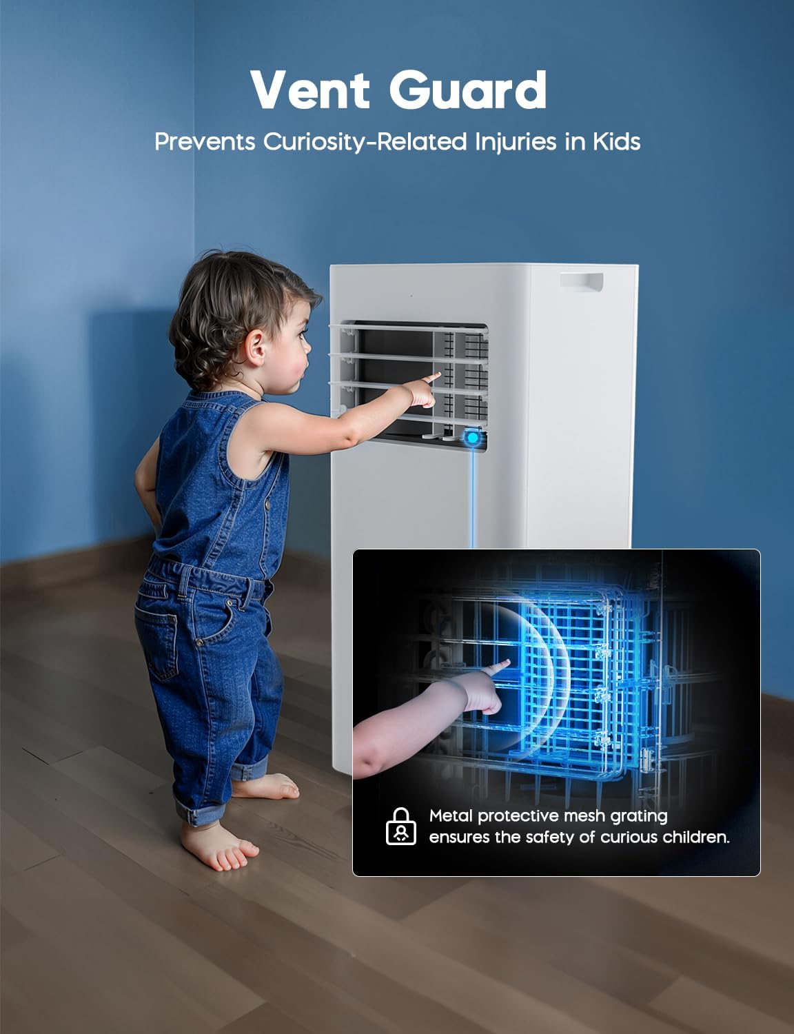 10,000 BTU Portable Air Conditioner, 3-in-1 AC Unit for 450 Sq.Ft Rooms With Cooling, Dehumidification & Fan Modes