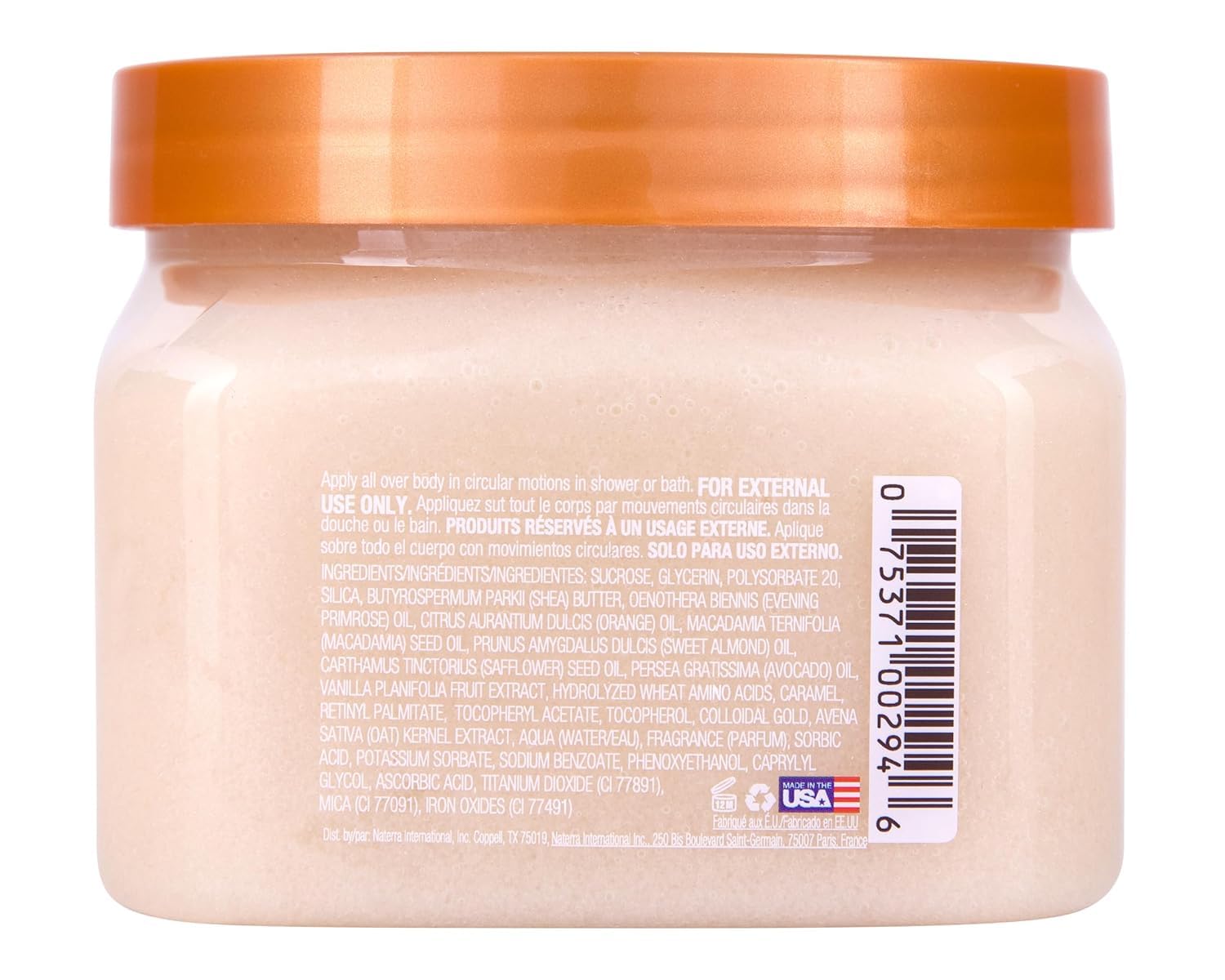 Vanilla Body Scrub, Exfoliating & Hydrating Sugar Scrub with Shea Butter & Essential Oils, Smooth Skin, Body