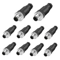 10Pcs M12 4-Pin Male Aviation Connector Industrial A-Code Plug Waterproof