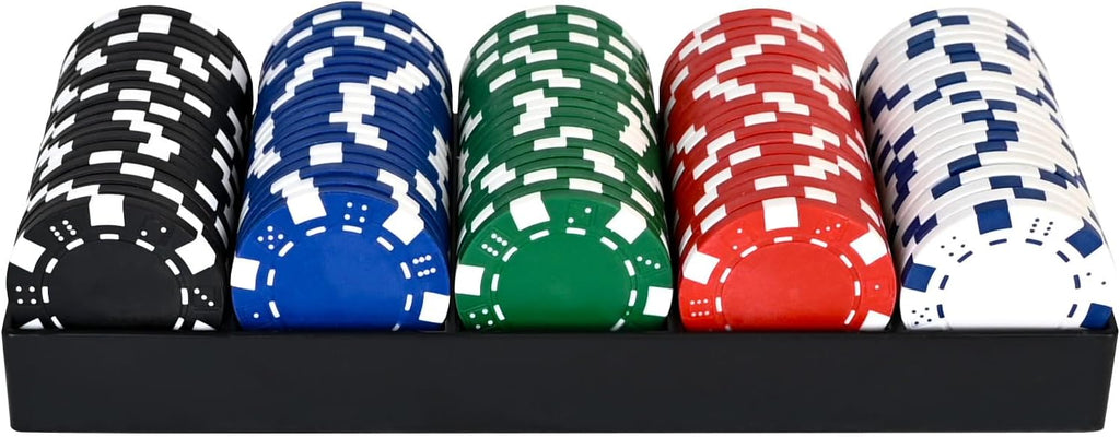 Games 100-Piece Poker Chip Set with Tray, 11.5g Casino Chips | 5 Colors, Authentic Casino Style Chips, Great for