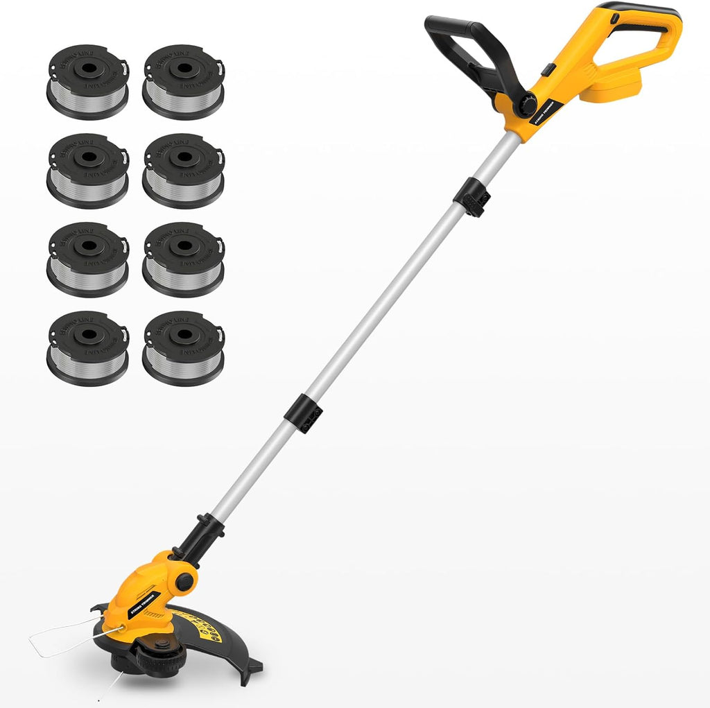 Cordless String Trimmer Compatible with Dewalt 20V MAX Battery (Tool Only) | 12" 3 in 1 Lawn Edger with 8 Spare