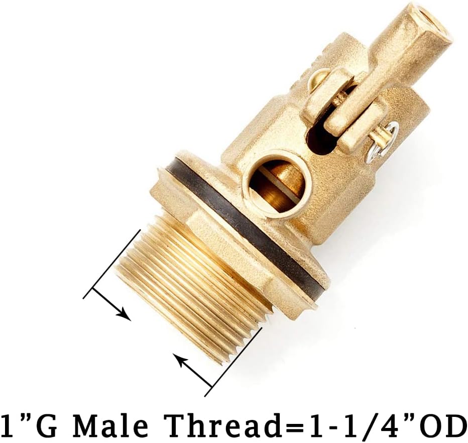 Joywayus 1" Thread Float Ball Valve and Brass Pipe Connector Floating Ball-cock Tank Ballcock Fittings Automatic Water Level Control Switch 2PCS