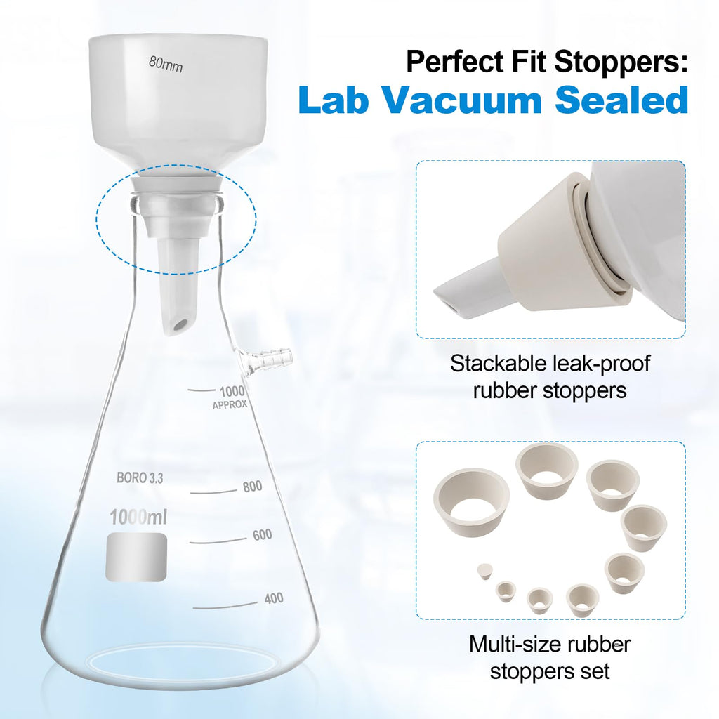 1000mL Buchner Funnel Filtering Kit, 80mm
