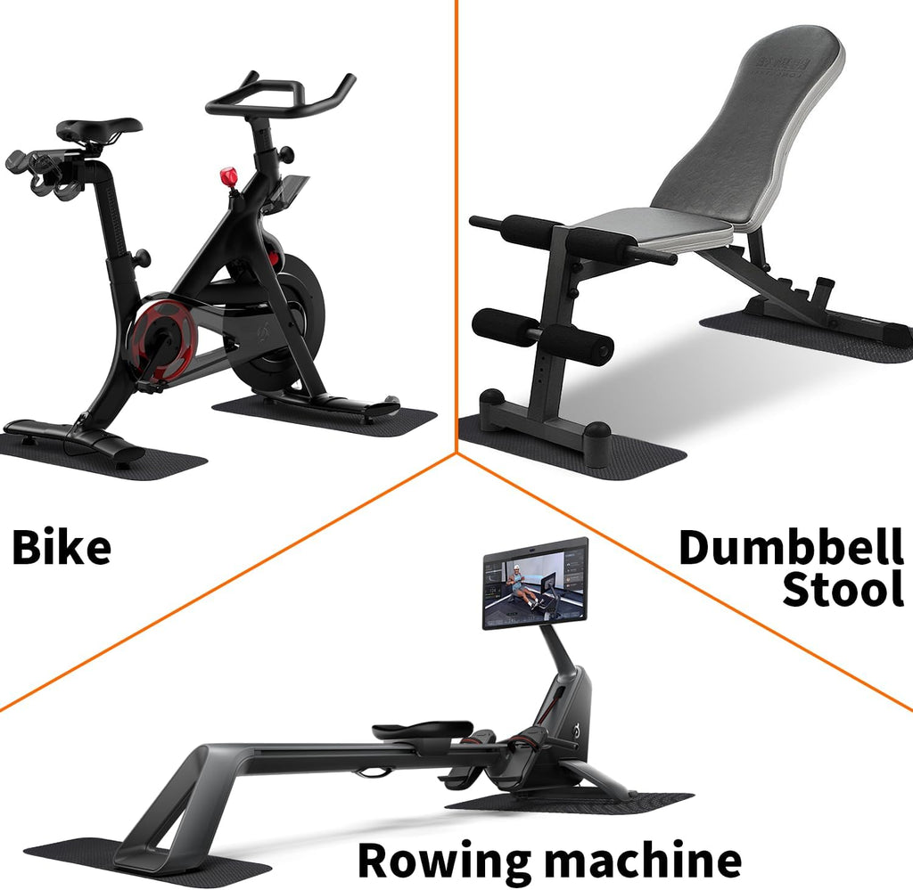2-Pack Bike & Rowing Machine Mats, 4mm, for Peloton & Yosuda | Stability & Cushioning Reduces noise and vibration
