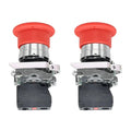 2Pcs E-Stop Switch 4360475 2910290 XB4-BT42 Emergency Stop Switch Compatible with JLG Scissor Lift 6RS 10RS 1230ES 1532E2 Boom
