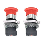 2Pcs E-Stop Switch 4360475 2910290 XB4-BT42 Emergency Stop Switch Compatible with JLG Scissor Lift 6RS 10RS 1230ES 1532E2 Boom