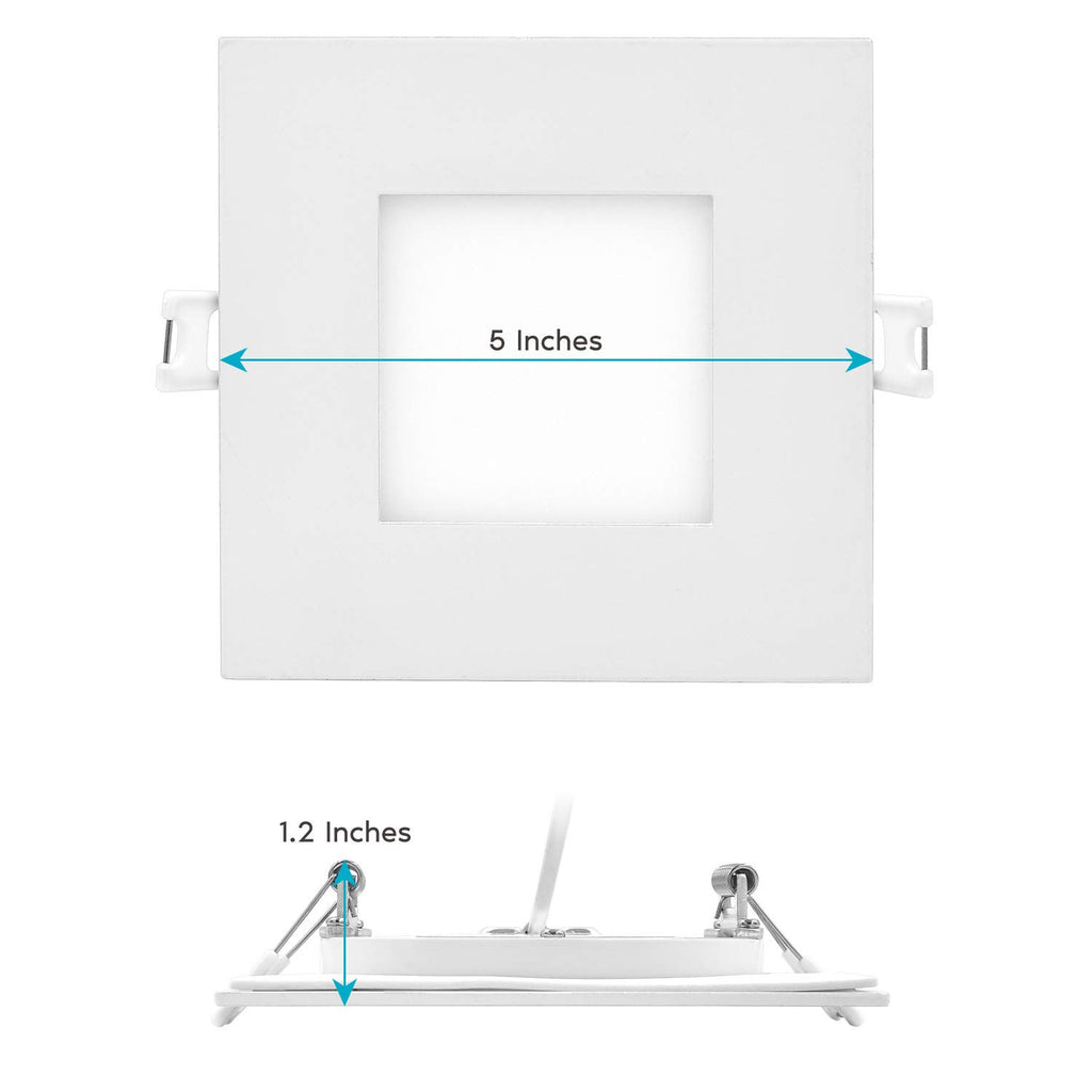 4 Inch Ultra Thin Square LED Recessed Lighting (12 Pack)