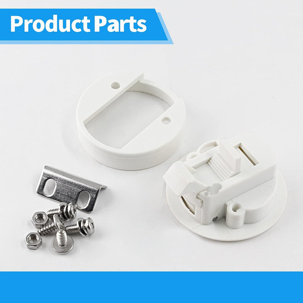 2 Pack 2 Inch Flush Pull Slam Latch, Plastic (White)