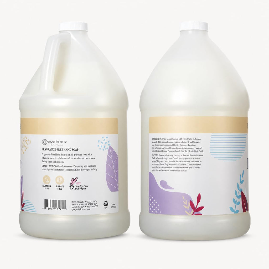 Botanicals Hand Soap, 128oz, Fragrance Free