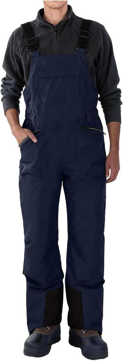 Mens Winter Ski Snow Bibs Pants Thermal Snowboarding One Piece Waterproof | Snow Bibs Men Snow Bibs Adjustable Straps