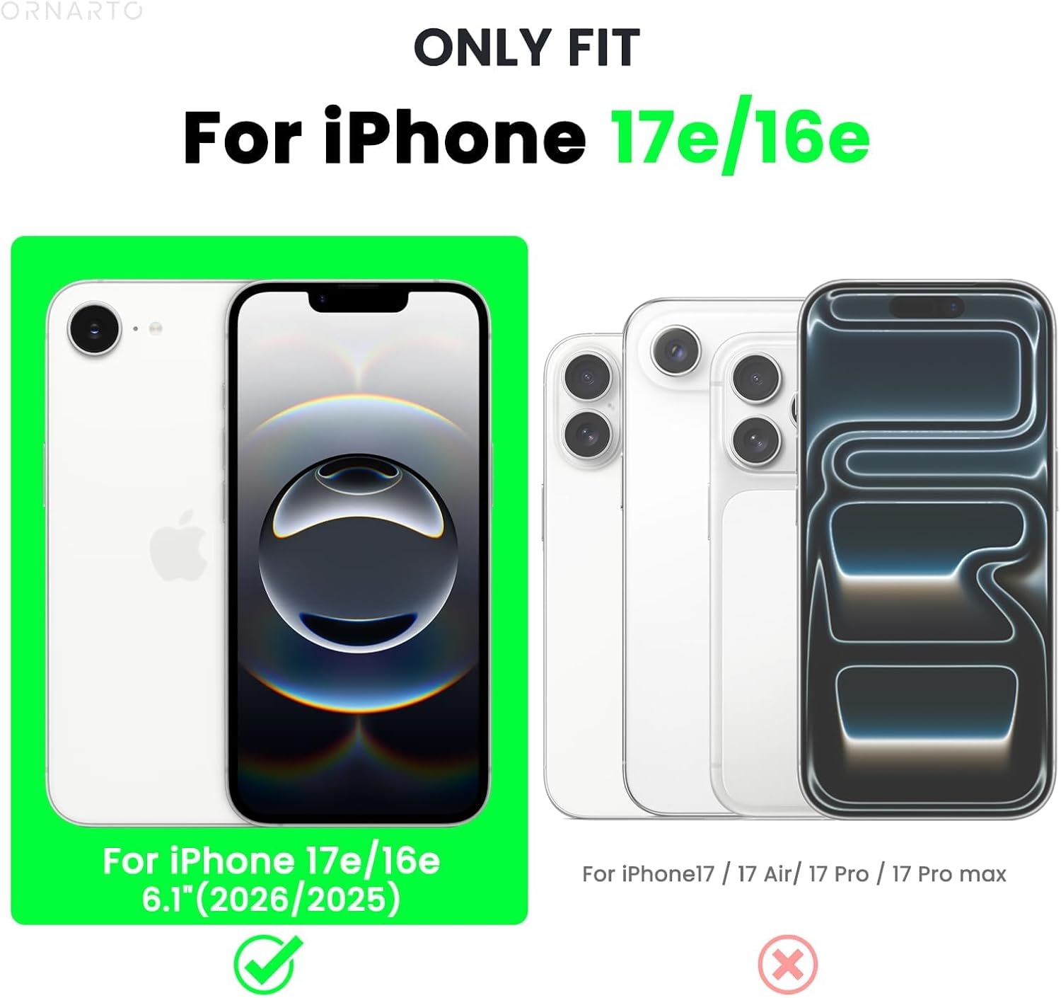 Compatible with iPhone 17e Case and for iPhone 16e Case 6.1", Liquid Silicone 3 Layers Full Covered Soft Gel Rubber