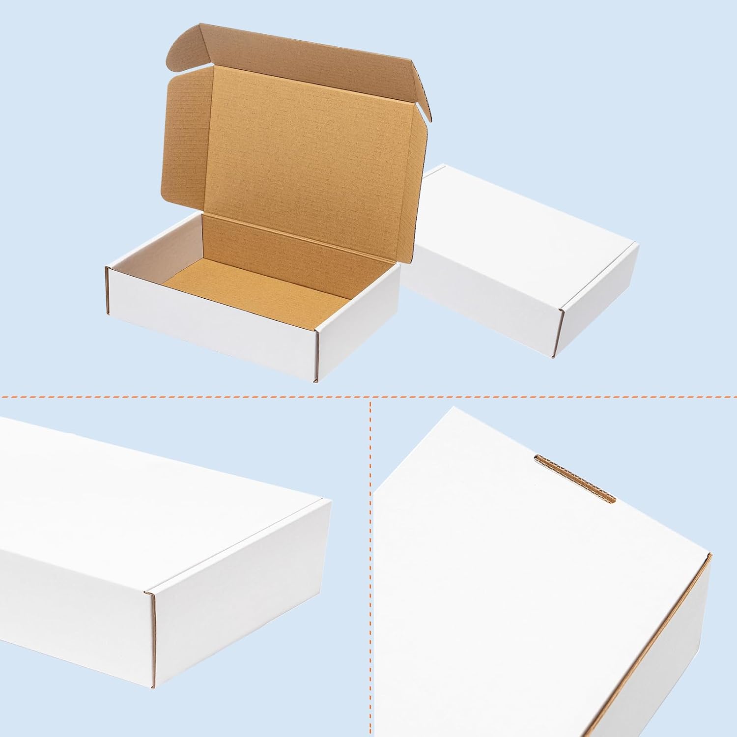 Shipping Boxes 9x6x2" 60 Pack White Corrugated Cardboard Box Mailer | Small Literature Mailer Packaging Supplies