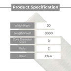 PSBM Pallet Netting Vented Stretch Wrap, 2 Pack, 20 Inch x 3000 Feet