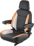 Universal Forklift Seat, Tractor Seat with Adjustable Back, Armrest, Headrest & Safety Belt, Secure Tractor Seat with