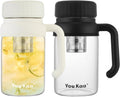 32oz Glass Water Bottle, Tea Bottle with Infuser & Handle, BPA-Free Leakproof Wide Mouth Large Tea Infuser cup for