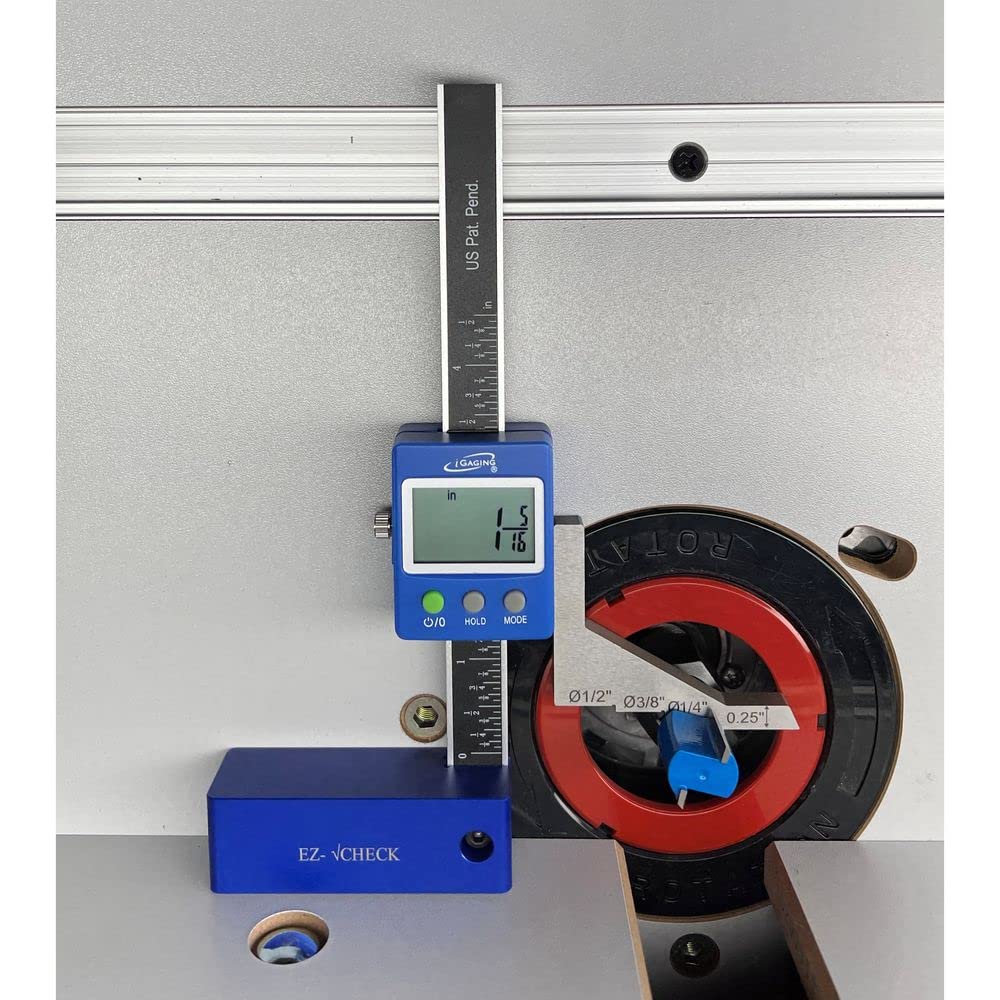 iGaging Digital 5" Height Gauge EZ-Check for Woodwork Router and Table Saw Adjustment