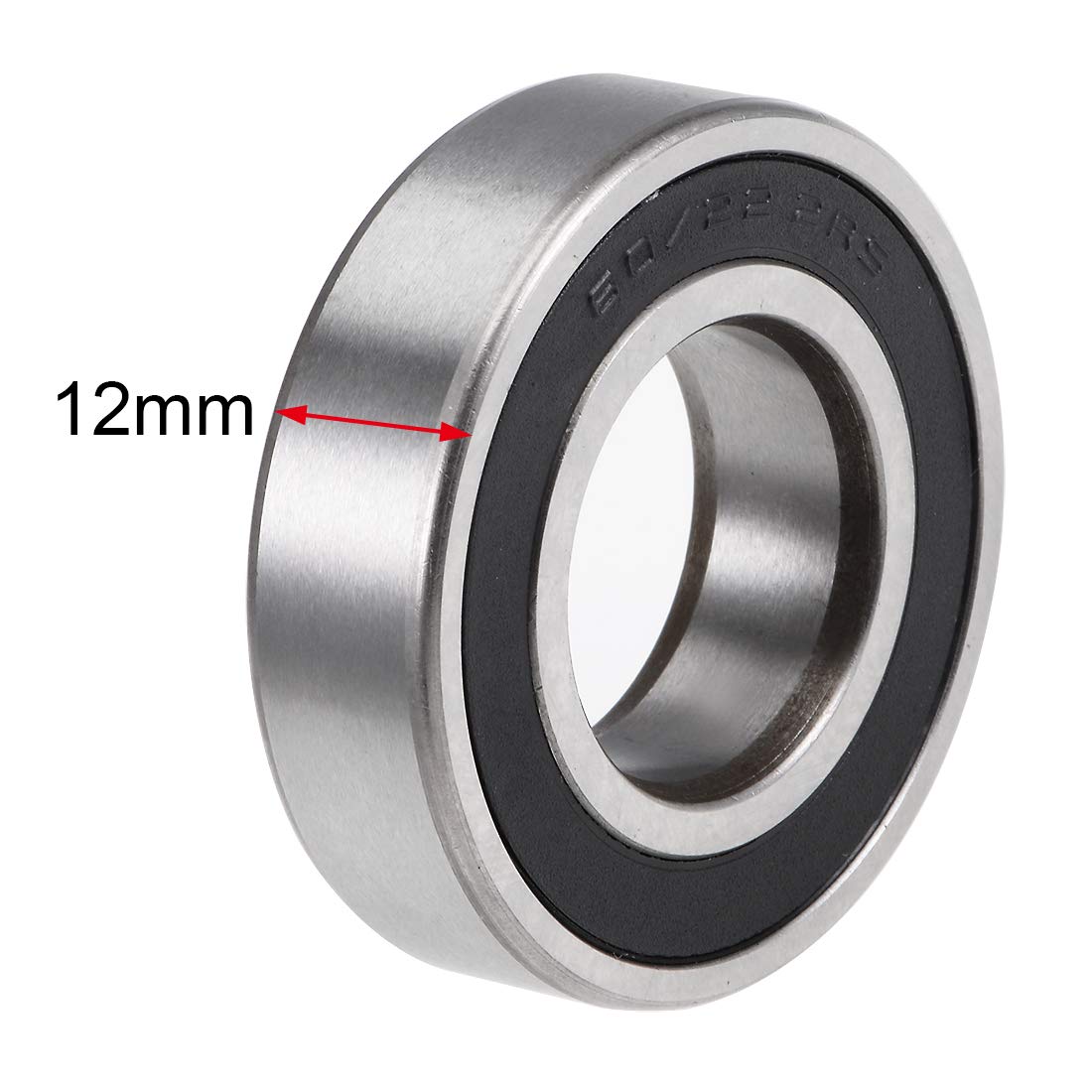 uxcell 60/22-2RS Deep Groove Ball Bearings Z2 22mm x 44mm x 12mm Double Sealed Chrome Steel 4pcs