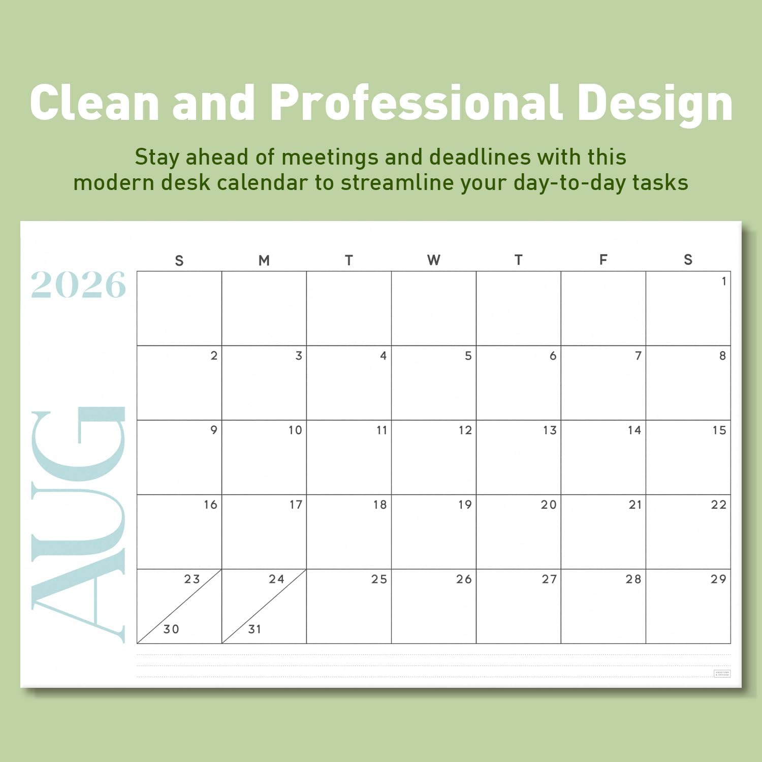 S&O Modern Large Desk Calendar from January 2026-June 2027 - Tear-Away Table Calendar 2026-2027 - Desktop Blotter