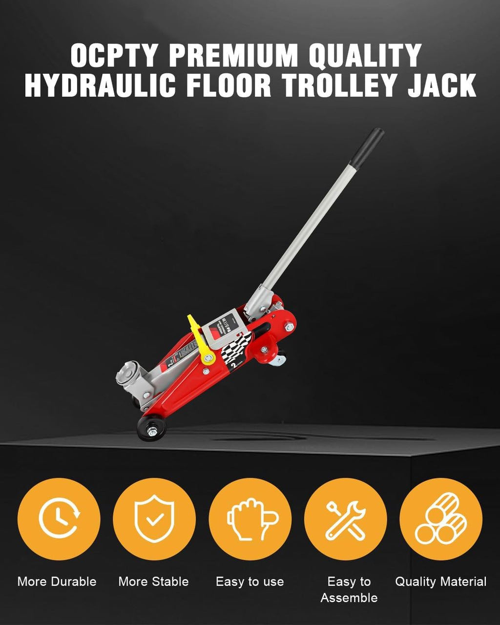 Low Profile Floor Jack 2 Ton (4400 lbs), Hydraulic Car Jack | Heavy Duty Iron Hydraulic Racing Floor Jack,Single