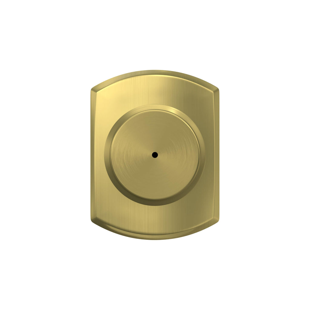 Bowery Bed/Bath Privacy Door Handle with Lock, Satin Brass