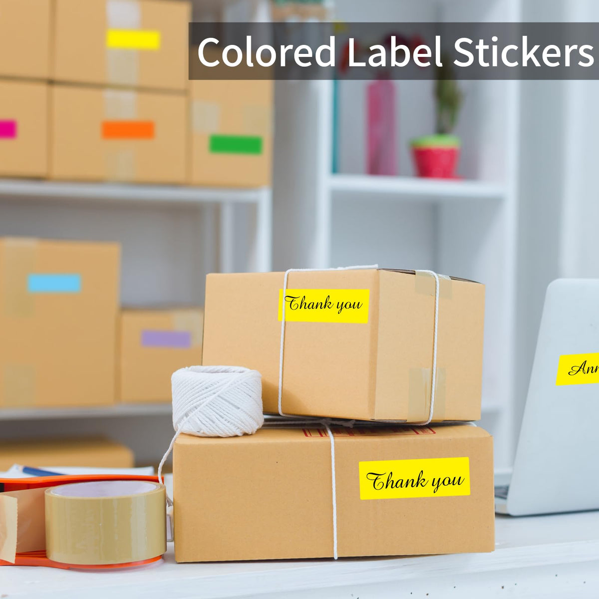 Color Coding Labels,400 PCS 1" x 3" Yellow Rectangular Colored Labels Stickers