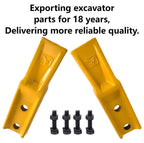 2-Piece AGT Excavator Tooth-Type Skid Steer Loader Backhoe with Pins, Mini Trenching Excavator Parts（USA Stock）