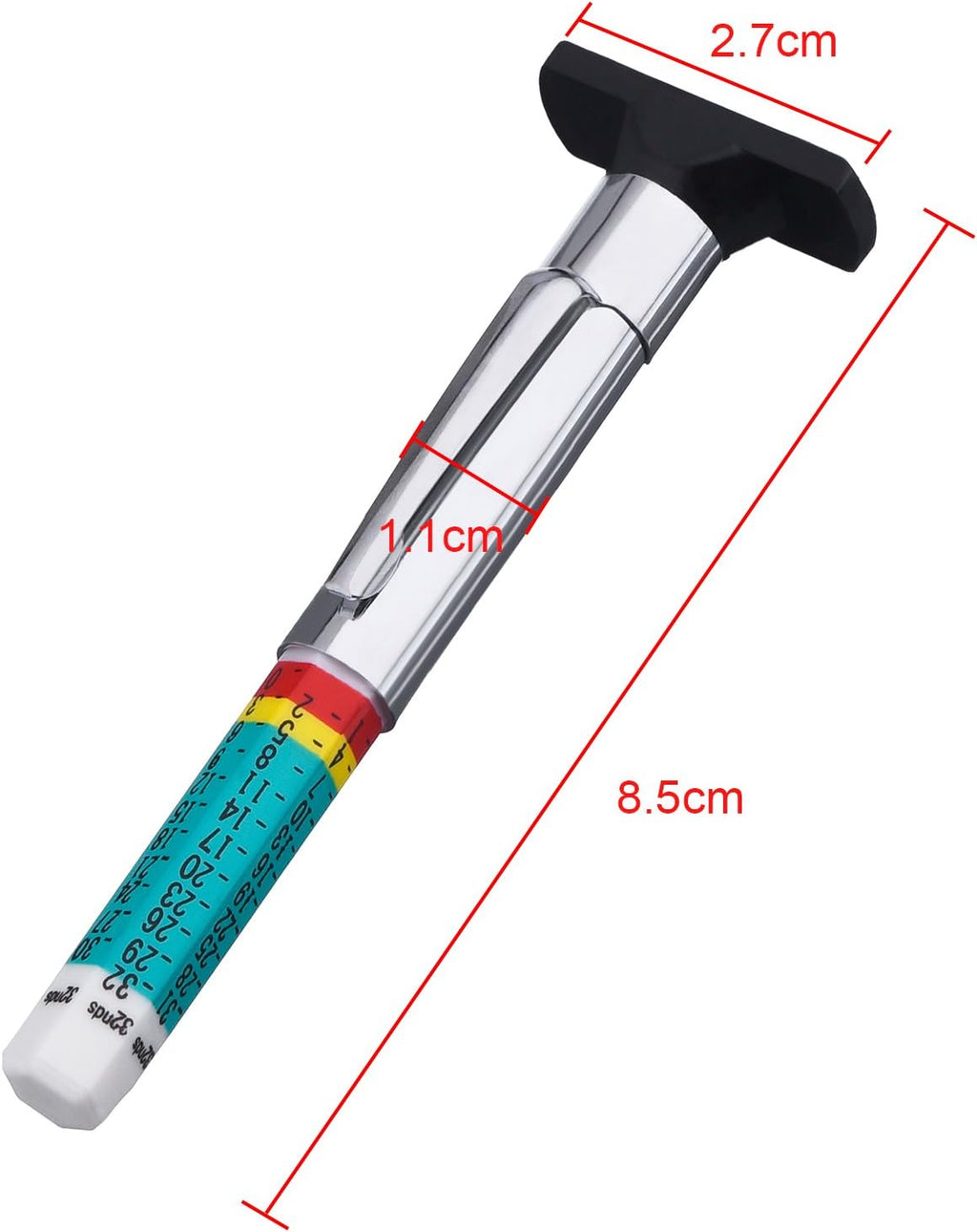 BBTO Tire Tread Depth Gauge Tool Color Coded Green, 50 Pieces