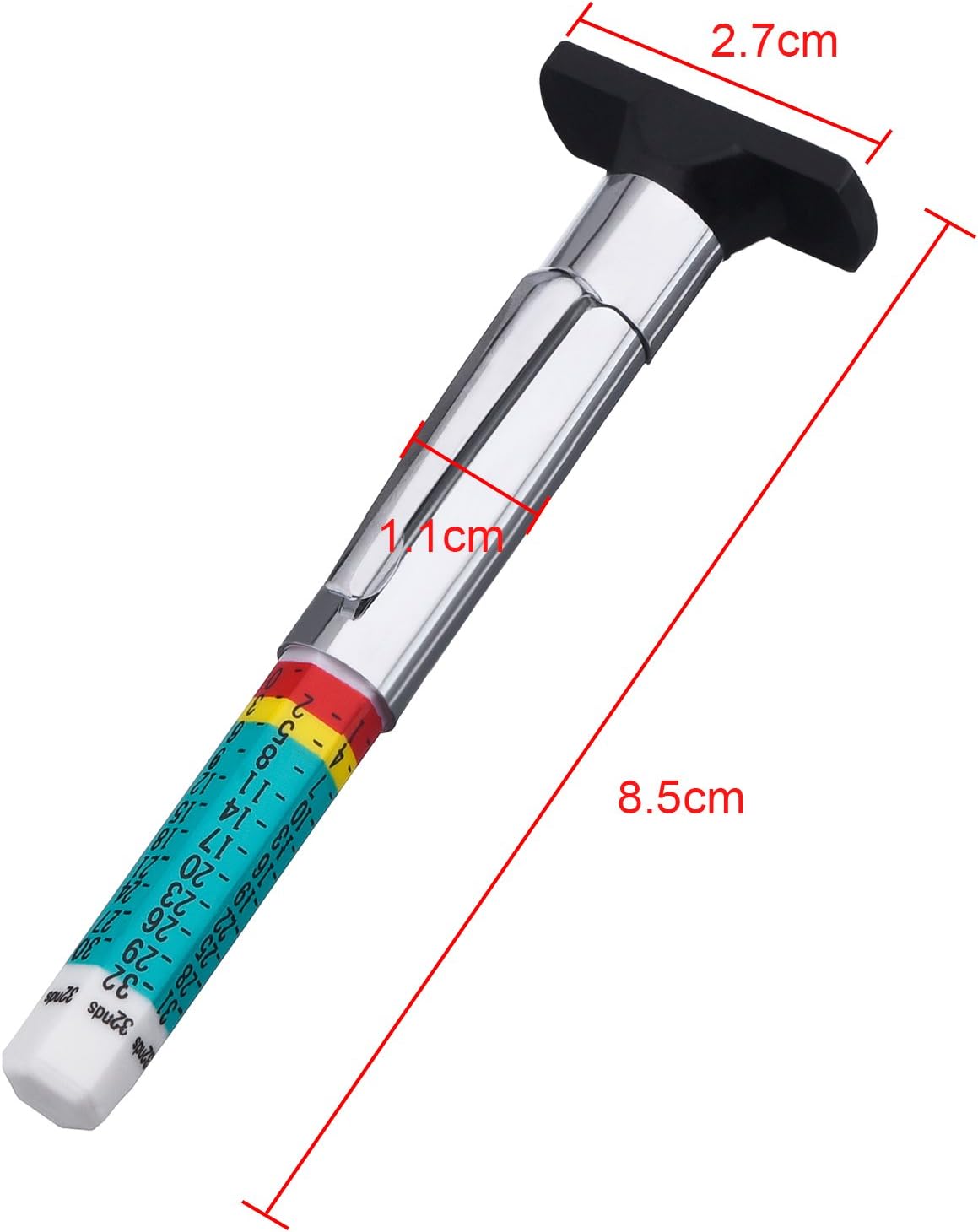 BBTO Tire Tread Depth Gauge Tool Color Coded Green, 50 Pieces