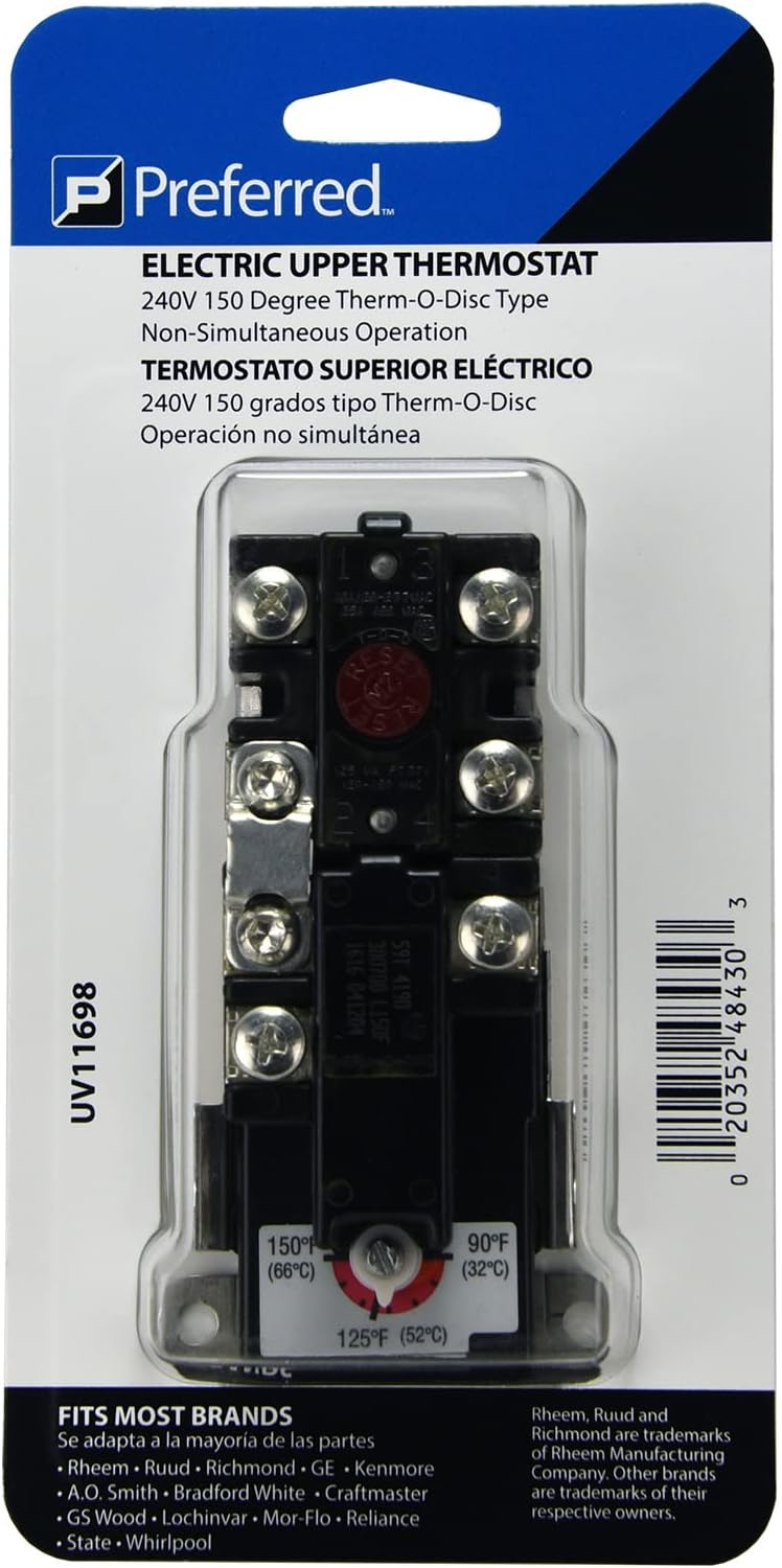 Rheem UV11698 Therm-O-Disc Upper Thermostat, Electric Water Heaters