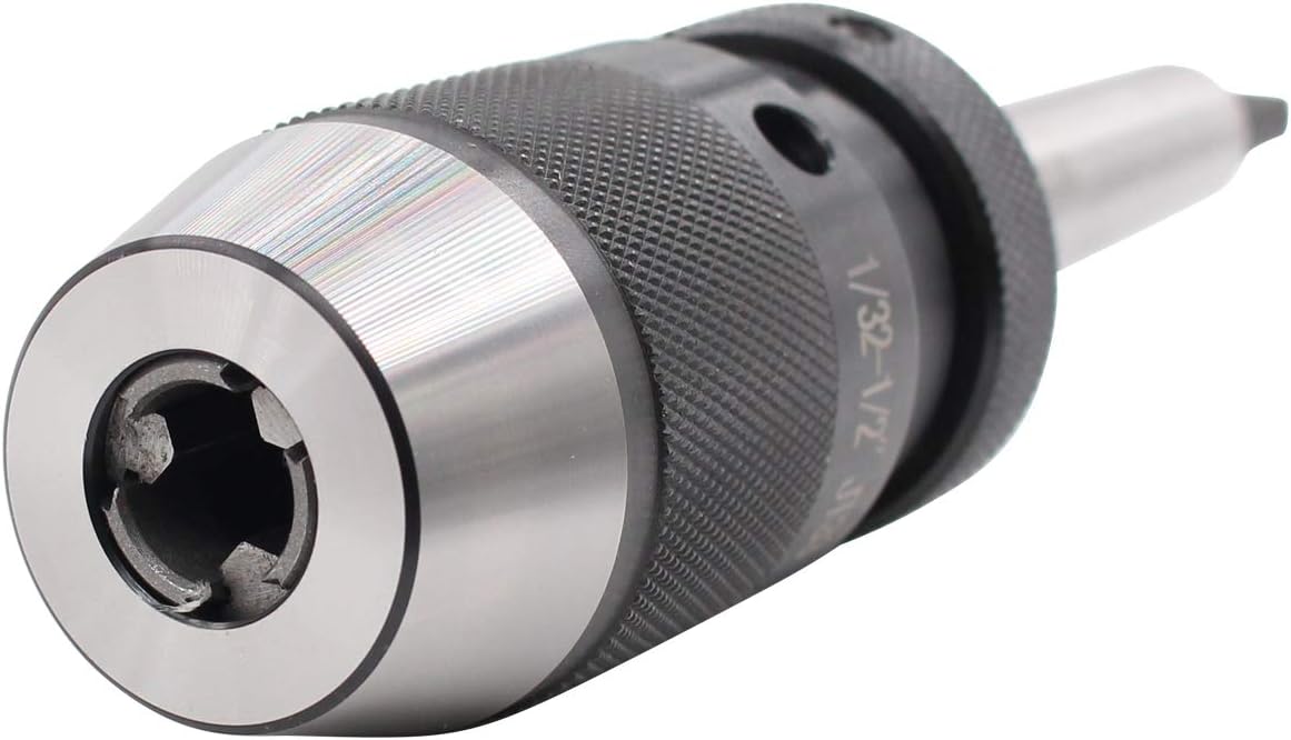 1/2 Inch 3-Jaw Keyless Drill Chuck and MT2 Taper Arbor Mount JT33