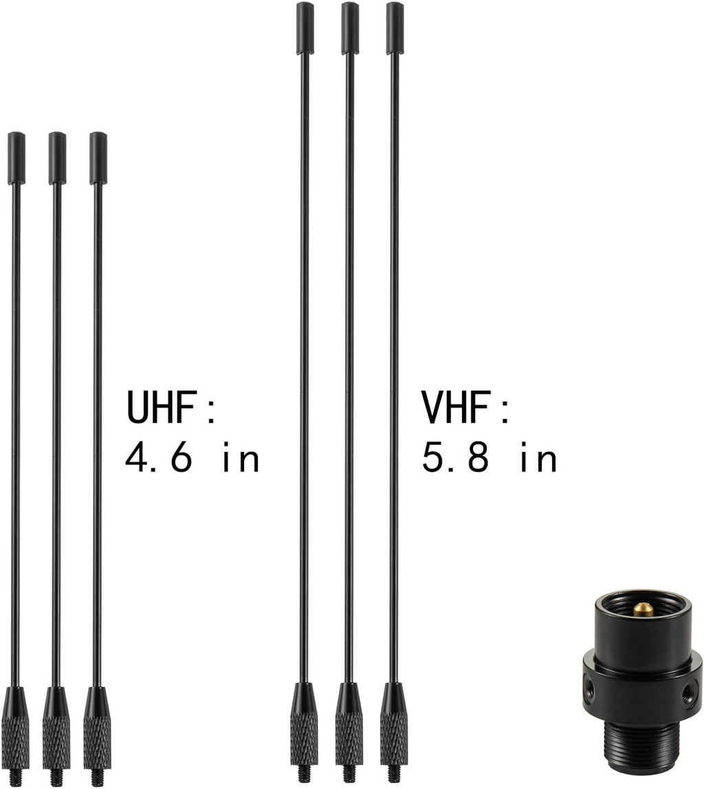 UHF VHF Dual Band 136-174MHz 400-470MHz Magnetic Base Mount Soft Whip Antenna with Ground Plane Kit, Vehicle Mobile