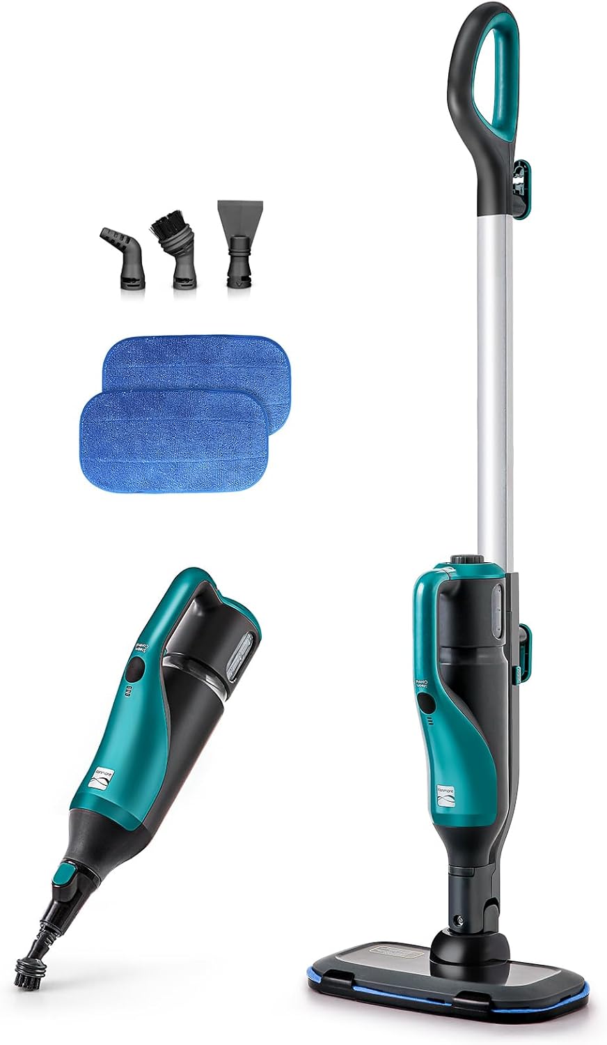 2-in-1 Steam Mop Hard Floor Cleaner | 2 Modes, 2pcs Washable Pads, for Carpets, Rugs and Upholstery - SM2050