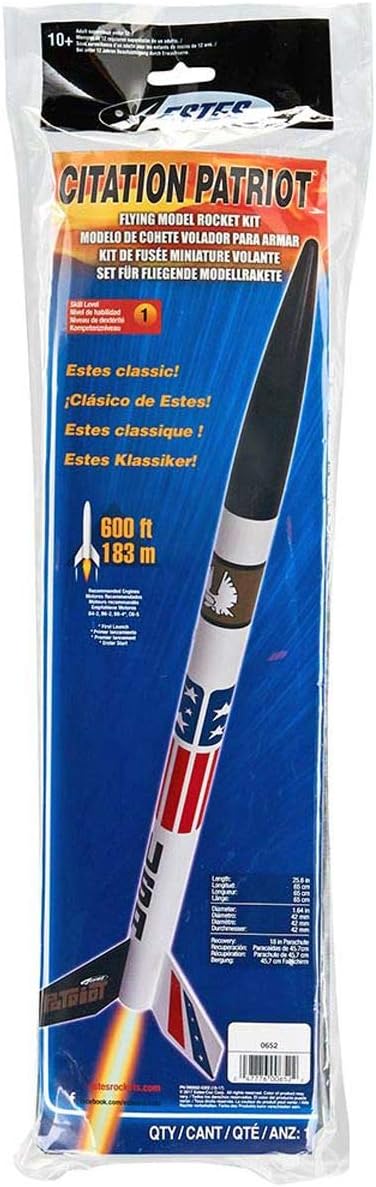652 Citation Patriot Flying Model Rocket Kit 0652 | Intermediate Level Build | Soars up to 600'