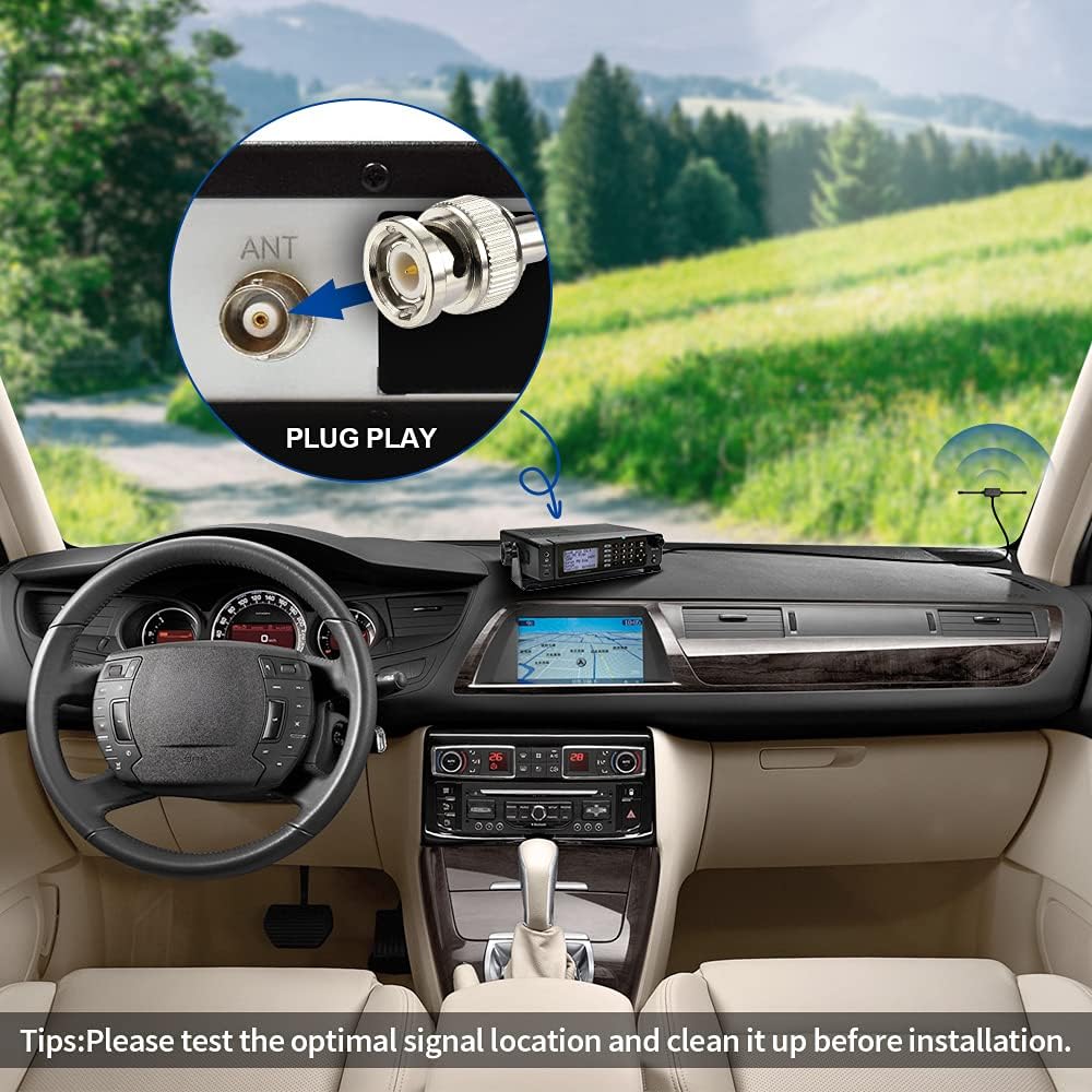 VHF UHF Car Truck Police Scanner Adhesive Mount Antenna Vehicle Mobile Ham Amateur Radio BNC Male Dipole Antenna