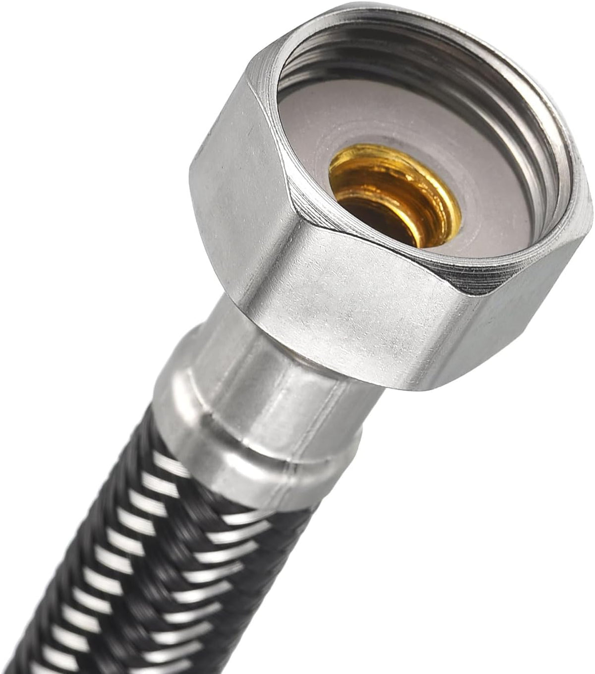 Faucet Supply Line Connector, G1/2 Female x G1/2 Female 20 Inch Long Braided 304 Stainless Steel Water Supply Hose