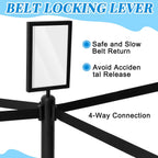 6 Pack Crowd Control Stanchions Barriers, 9.8ft, Black