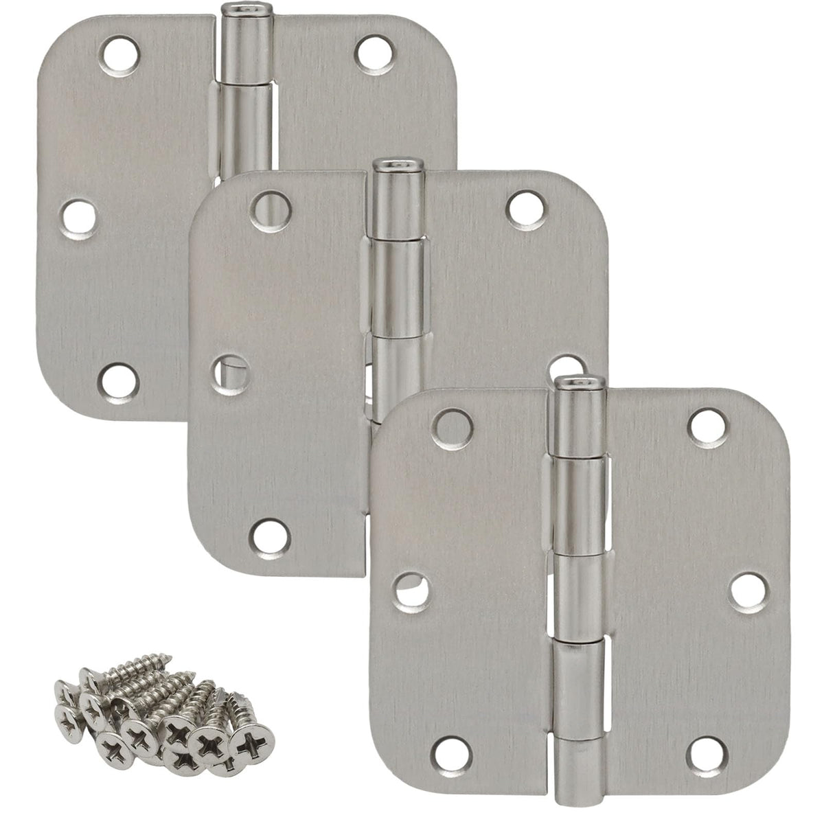 3 Pack Stainless Steel 3.5x3.5 Inch Ball Bearing Door Hinges