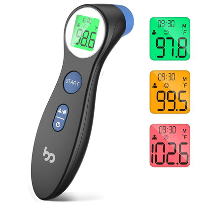 Forehead Thermometer for Adults and Kids, Digital Touchless Thermometer for Baby, Infants and Toddlers, 3 Color Fever