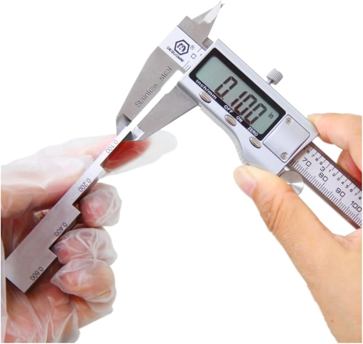 ROROLL Gage Block Set,Setup Blocks, 0.100/0.200/0.400/0.600 Inch Ultrasonic Thickness Tester Gauge Calibration Block, 4 Step for Thickness Linearity Calibration for Router and Table Saw Accessories