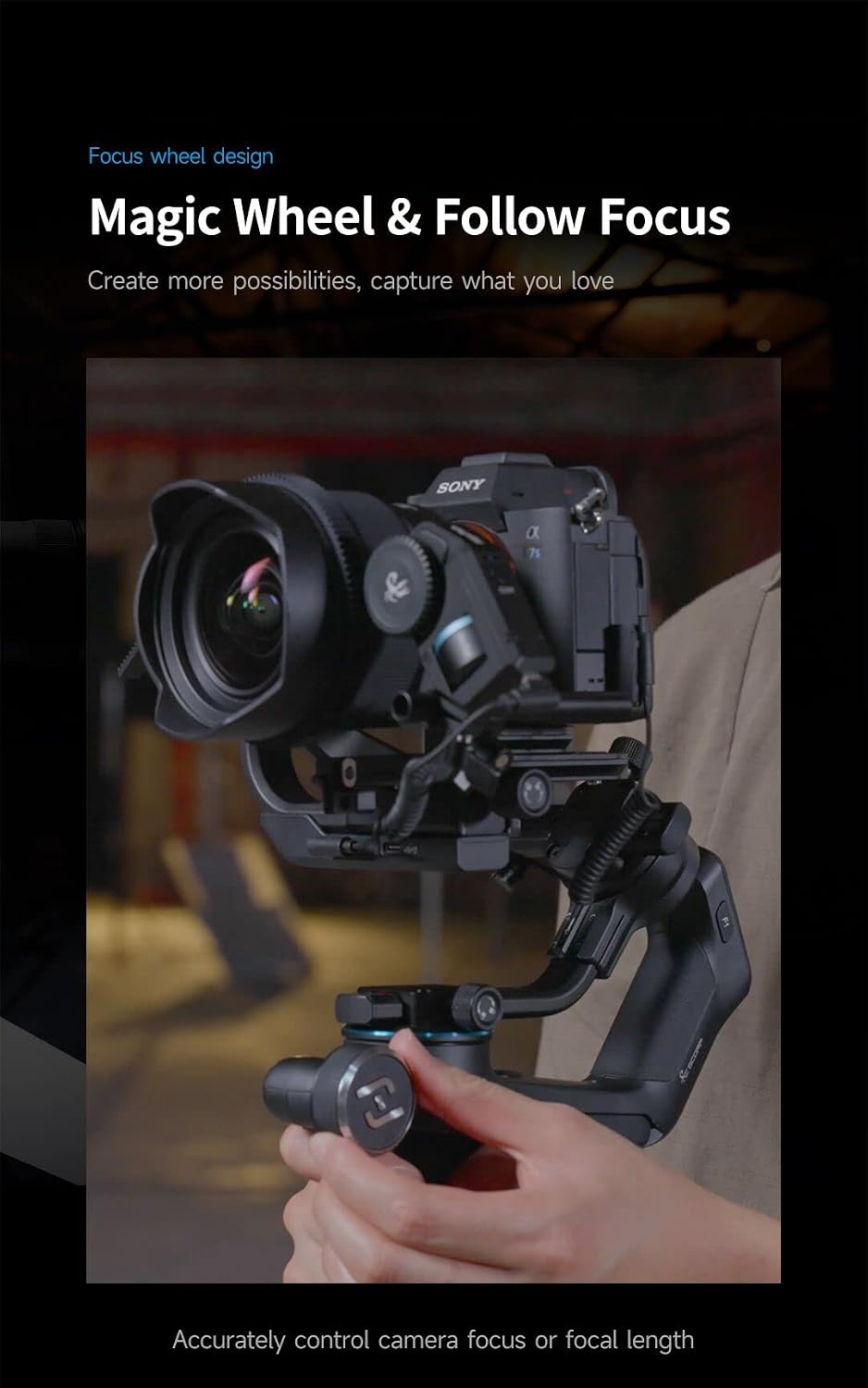 SCORP-C Gimbal Stabilizer for Cameras DSLR and Mirrorless Camera, 3-Axis Camera Gimbal, 5.5lbs Payload, for Sony α7Ⅳ