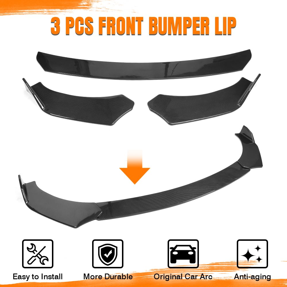 MODILOVER Front Bumper Lip Spoiler for 62"-66" Width Car, CFL, Adjustable