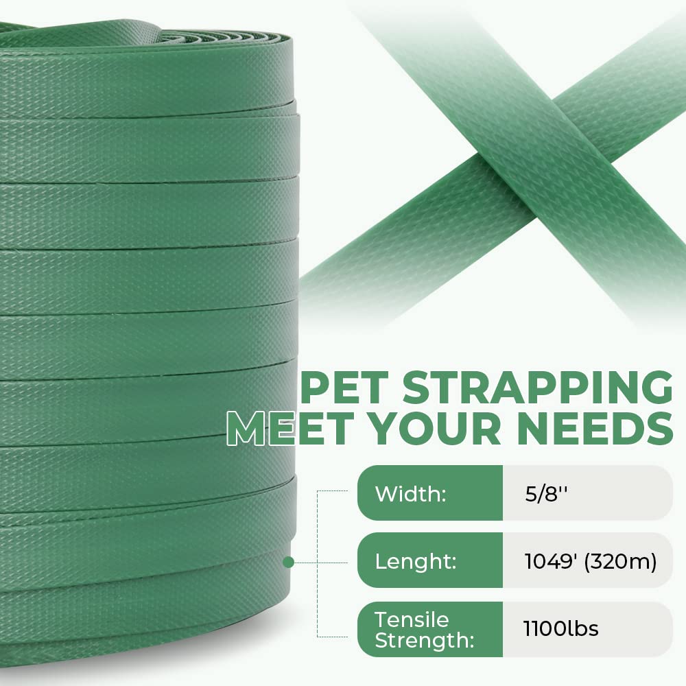 5/8" x 1049' Polyester (PET) Packaging Strapping Banding Roll