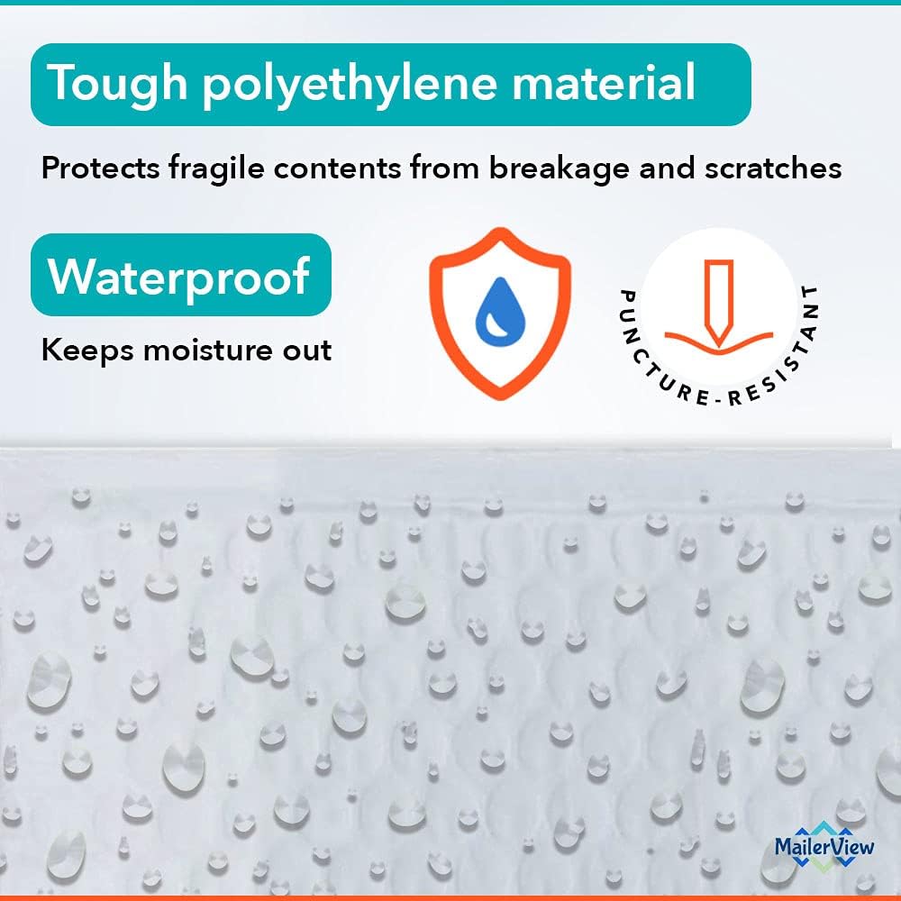 Bubble Mailers 9.5x14.5, Self Seal Poly Padded Envelopes #4, 100 Pack Bulk